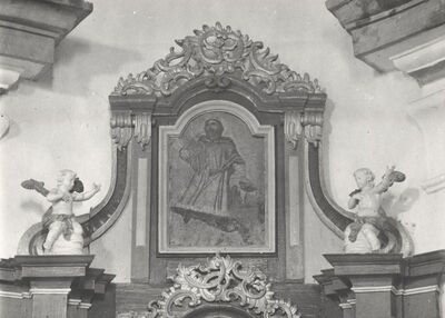Orišje (Bosiljevo) - Crkva Uznesenja Blažene Djevice Marije, detalj oltara sv. Antuna Padovanskog