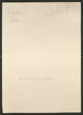 Radić, Savo, 14.1.1907. Policijski karton