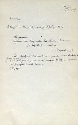 Dotacija za drugo polugodište 1919.