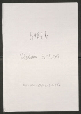 Štajcer, Vladimir, 9.2.1901. Policijski karton