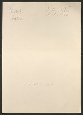 Pavlek, Makso, 15.8.1911. Policijski karton