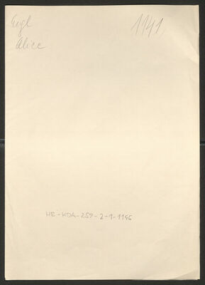 Engl, Allice, 14.2.1908. Policijski karton