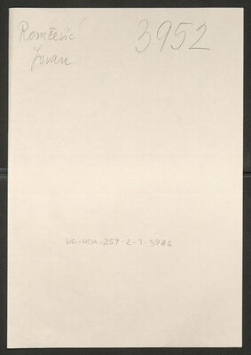 Romčević, Jovan, 14.1.1914. Policijski karton