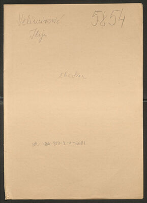 Velimirović, Ilija, 16.7.1909. Policijski karton