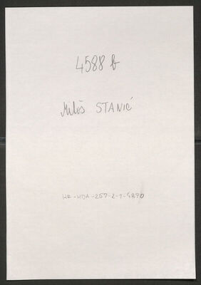 Stanić, Miloš, 1909. Policijski karton