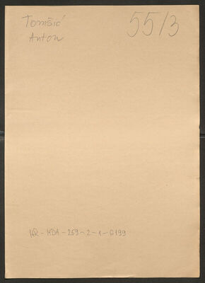 Tomšić, Anton, 9.6.1910. Policijski karton