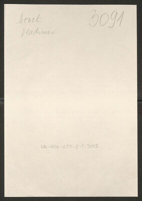 Mencl, Vladimir, 22.12.1896. Policijski karton