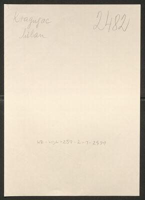 Kraguljac, Milan, 1915. Policijski karton