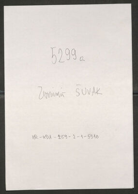 Šuvak, Zvonimir, 28.11.1912. Policijski karton