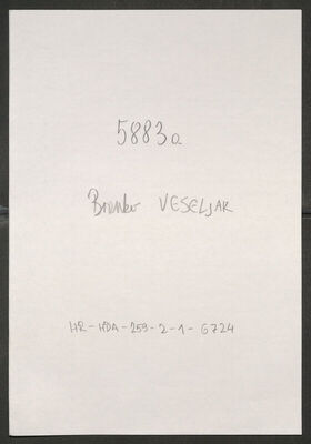 Veseljak, Branko, 11.4.1924. Policijski karton