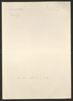 Dominkuš, Emilija, 8.8.1908. Policijski karton