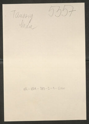 Taussig, Nada rođ. Berier, 1900. Policijski karton