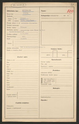 Setelmajer, Josipa, 2.12.1917. Policijski karton