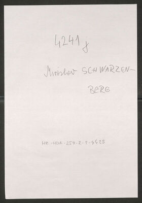 Schwarzemberg, Miroslav, 17.9.1929. Policijski karton