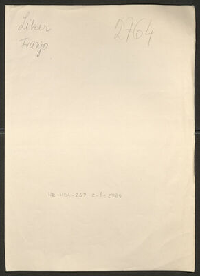 Liker, Franjo, 21.9.1905. Policijski karton