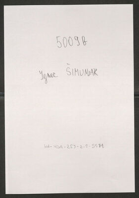 Šimunjak, Ignac, 20.7.1879. Policijski karton