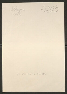 Scheyer, Vjera, 11.9.1919. Policijski karton