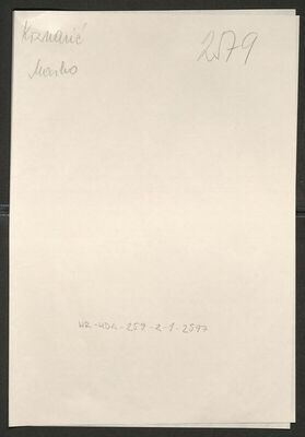 Krznarić, Marko, 25.4.1897. Policijski karton