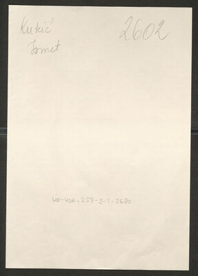 Kukić, Ismet, 1923. Policijski karton