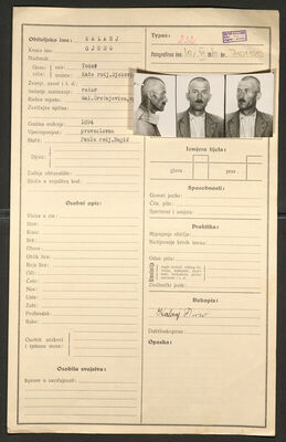 Kalanj, Gjuro, 1894. Policijski karton