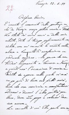 Br. 27 – Cara Amica! = Draga prijateljice!, pismo