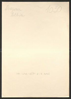 Dragoner, Albin, 21.5.1897. Policijski karton