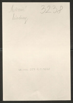 Mitrović, Miodrag, 25.7.1912. Policijski karton