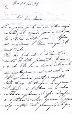 Br.8 – Cara Amica! = Draga prijateljice!, pismo