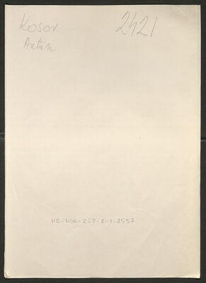 Kosor, Antun, 14.5.1909. Policijski karton