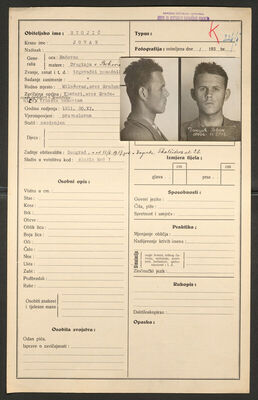 Stojić, Jovan, 20.11.1911. Policijski karton