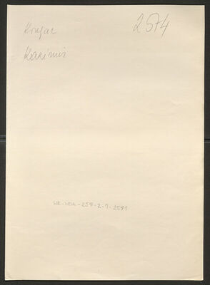 Kruljac, Kazimir, 14.2.1908. Policijski karton