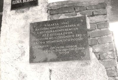 Bešlinec - Spomen ploča