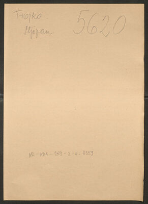 Trojko, Stjepan, 1909. Policijski karton