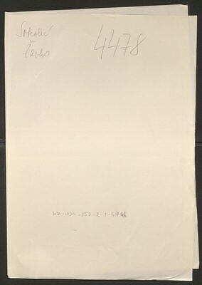 Sokolić, Žarko, 11.2.1924. Policijski karton