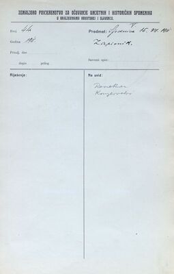 Zapisnik pete sjednice Zemaljskog povjerenstva, 15. 7. 1911. godine