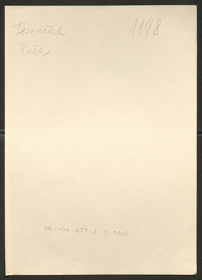 Ferenčak, Ruža, 11.10.1925. Policijski karton