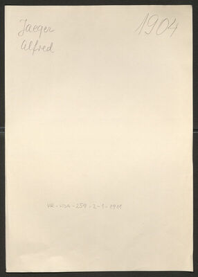 Jaeger, Alfred, 15.3.1919. Policijski karton