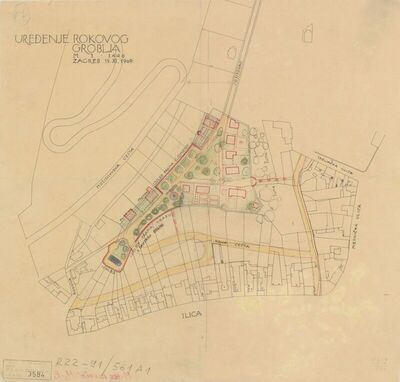 Rokov perivoj, projekt uređenja, projekt uređenja Rokovog groblja/topografski nacrt/idejni plan regulacije