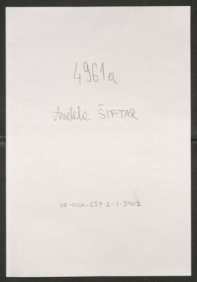 Šiftar, Anđela, 1920. Policijski karton