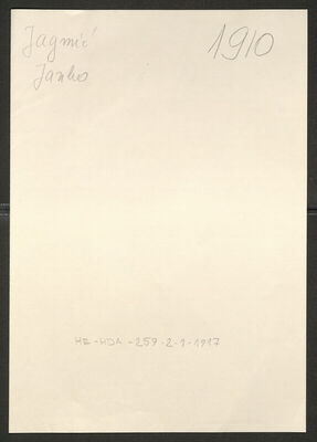 Jagmić, Janko, 1912. Policijski karton