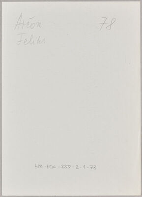 Arčon, Feliks, 14.2.1906. Policijski karton