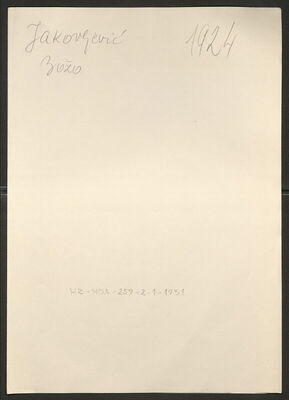 Jakovljević, Božo, 21.12.1899. Policijski karton