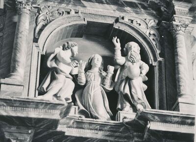 Svetice (Ozalj) - Crkva Blažene Djevice Marije, oltar sv. Antuna Padovanskog, atika