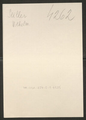 Seiller, Wilhelm, 26.7.1909. Policijski karton