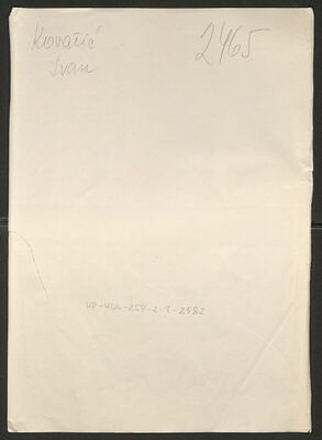 Kovačić, Ivan, 25.8.1906. Policijski karton