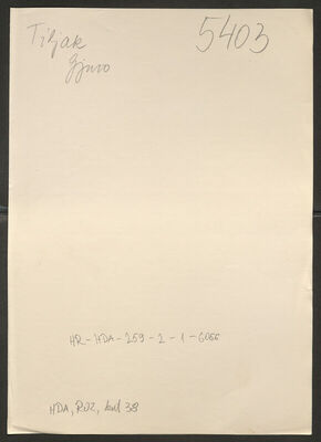 Tiljak, Đuro, 25.3.1895. Policijski karton