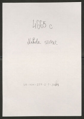 Stipac, Nikola, 1900. Policijski karton