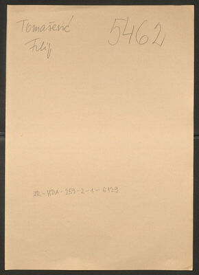 Tomašević, Filip, 22.4.1913. Policijski karton