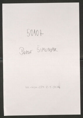 Šimunjak, Pavao, 1.3.1900. Policijski karton