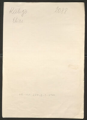 Kabiljo, Elias, 20.7.1914. Policijski karton